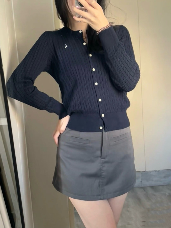 RL小马刺绣老钱风麻花针织衫女春秋经典休闲复古圆领毛衣通勤上衣|undefined