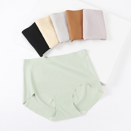 Japanese seamless underwear women's mid-waist ice silk thin antibacterial breathable one-piece yoga anti-butt pinch women's briefs