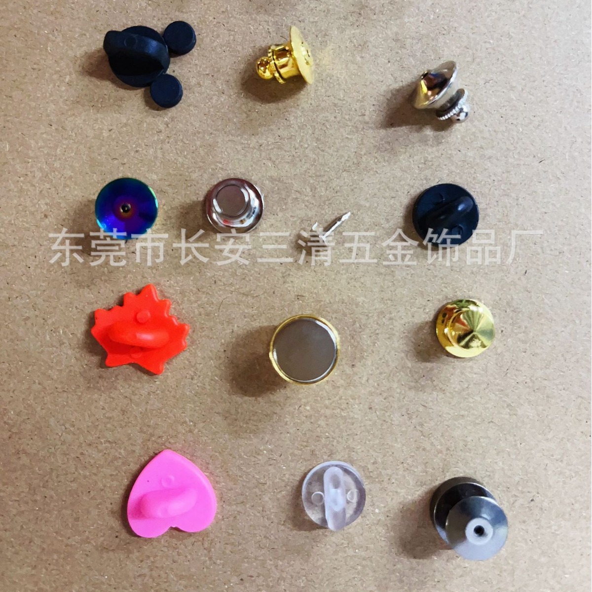 Suministro transfronterizo de cierres de mariposa de plástico, cierres de mariposa amarillos, espigas, accesorios de agujas, joyería de sombreros de mariposa de plástico transparente y ecológico.