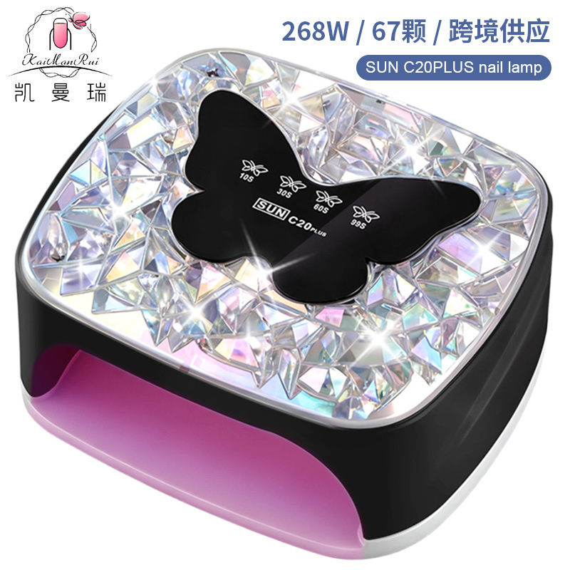 Lámpara de manicuras LED de almacenamiento de doble fuente de luz inteligente de manicuras para secar rápidamente 268W máquina de fototerapia de alta potencia transfronteriza
