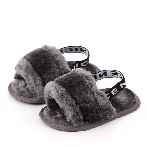 Bestselling Cross-border Soft Sole Breathable Baby Shoes Infant Shoes 0-1 Years Simple Elastic First Walking Shoes Plush Slippers Wholesale