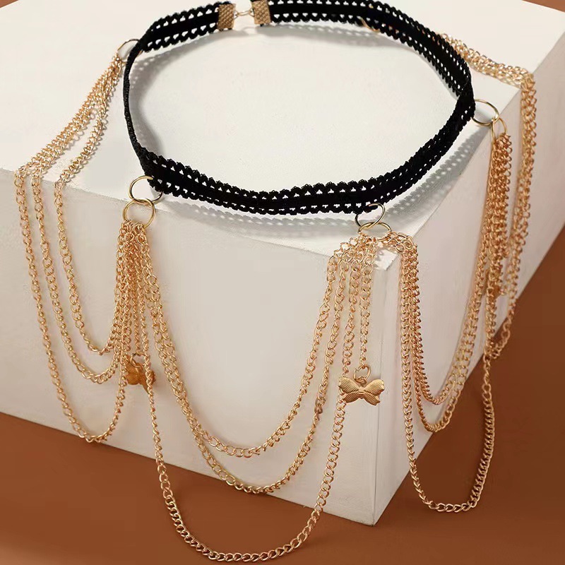 Europese en Amerikaanse sexy strandparel dijbeen geometrische kwastjes body body strass metalen ketting beenring voor vrouwen_voghion.com