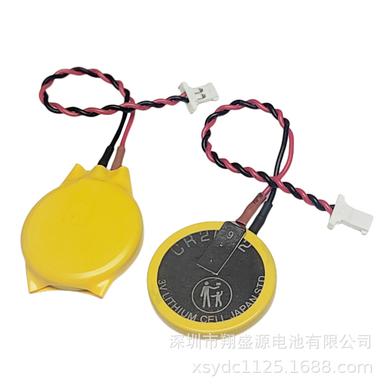 工厂直销CR2032焊脚带线带插头电池CR2032绞线带端子电池厂家现货