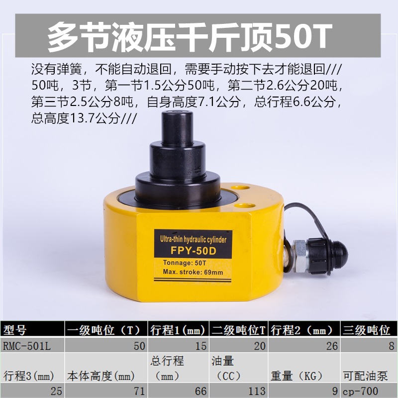 Yuhuan zheniu separó el hueco medio ultrafino horizontal hidráulico del gato 10T20T30T50T100 t de alta calidad