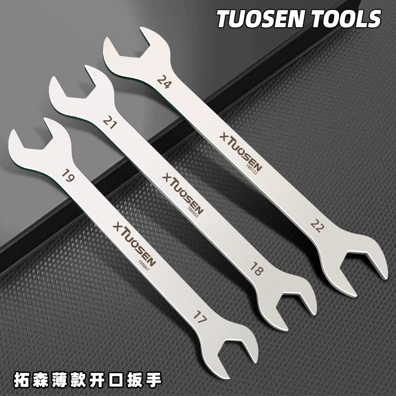Тонкий двухголовый открытый гаечный ключ Topsen 3 мм ультратонкий тупой гаечный ключ сантехника масляной трубки тонкий вилочный гаечный ключ