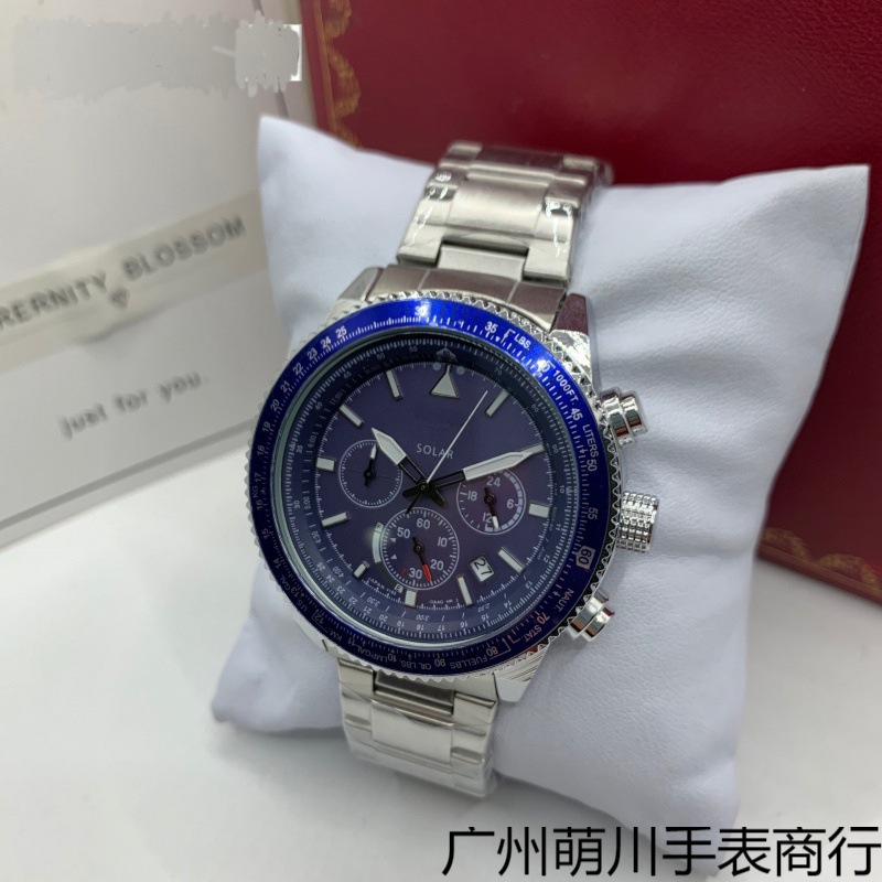 2020 New Men's Models in Stock Export Aliexpress Quartz Six-Pin Belt Steel Belt Watch Manufacturer Supply