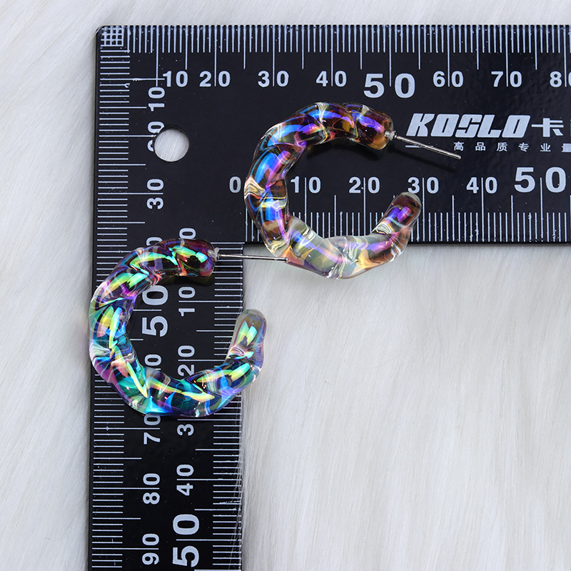 Transparent Pattern Women'S Gender 1 Pair Streetwear Transparent Plating Arylic Ear Studs