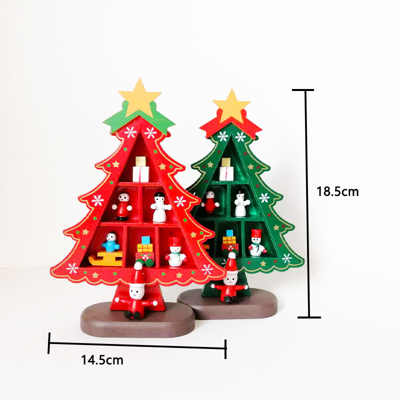 クリスマス新作木製クリスマスツリーミニ卓上飾り ショッピングモールホテルクリスマスデコレーション用品木製|undefined