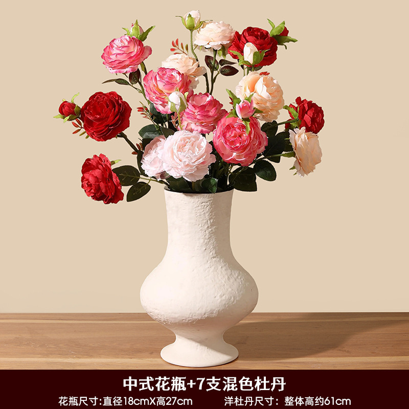 卸売りの白い陶磁器の花瓶の置物の生け花の乾いた花の客間の食事のデスクの玄関の装飾品のアイデアの芸術の花器|undefined