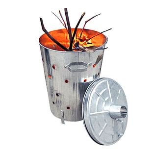 75 L incinerator outdoor round large trash can with lid galvanized iron sheet leaf burning bucket
