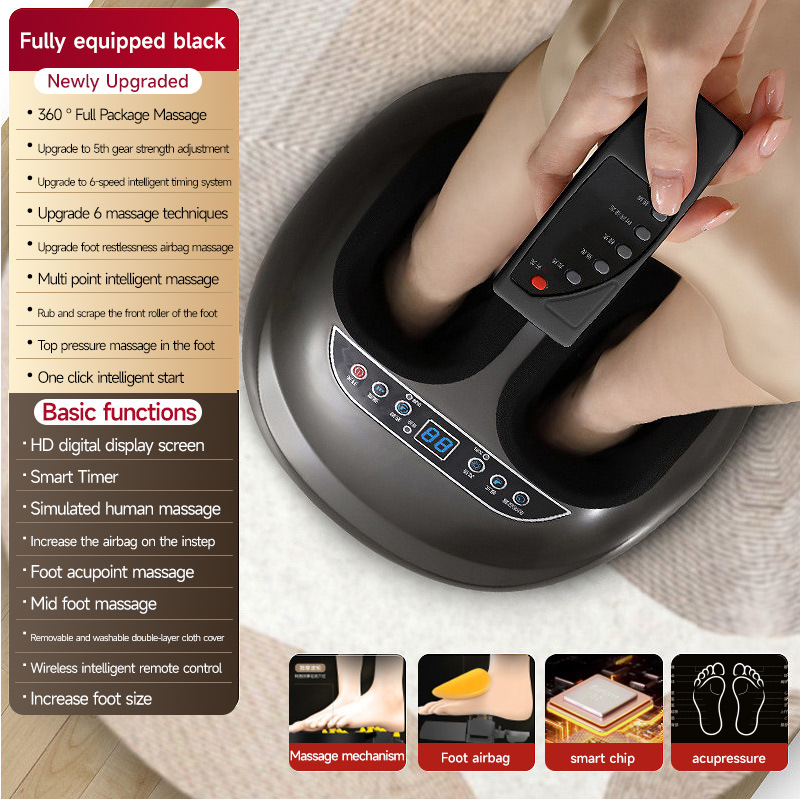 Dispositivo de belleza para piernas con amasamiento inteligente totalmente automático, máquina de terapia de pies con airbag completamente envolvente, masajeador de pies, masajeador de plantas y piernas