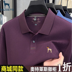 哈吉斯男士秋冬新款100%丝光棉长袖Polo衫男士商务免烫抗皱男上衣