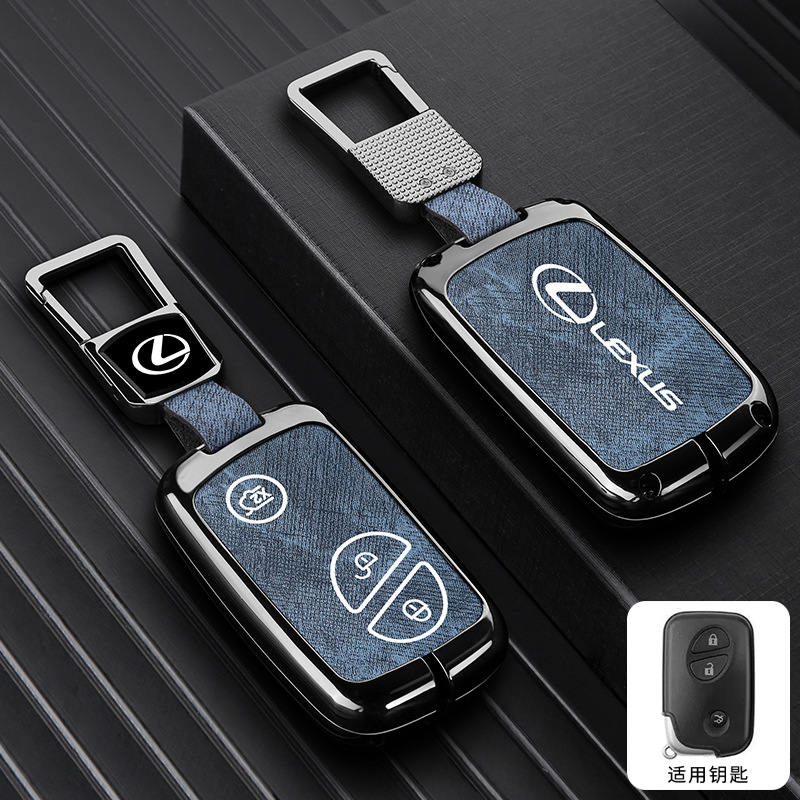 C 스타일 2버튼 - 데님 패턴 [건쉘 블루 가죽] + 사각 버클