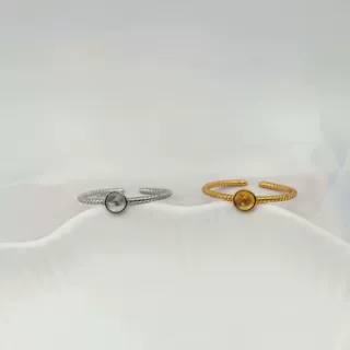 珍珠戒指托开口戒指女小众高级感s925纯银指环手饰diy配件批发