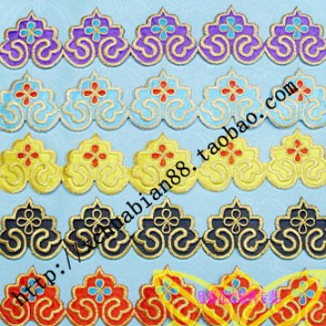 民族古装COS刺绣花边 汉服舞台服装长条形布贴 刺绣花边 825#烫花