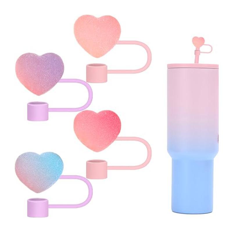 Resin Straw Cap Set Pink Straw Cap Set 10mm Bow Straw Cap Compatible con Stanley Cup 30 y