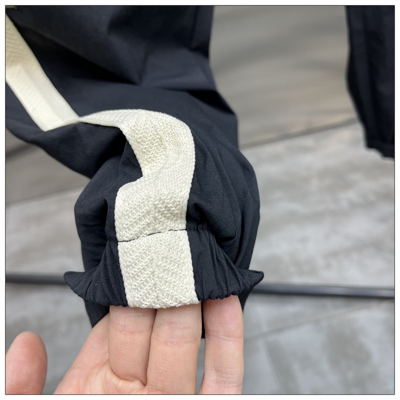 Spring summer quick drying washed loose men's side striped splicing trend slim fit leg binding cropped pants, sports and_voghion.com