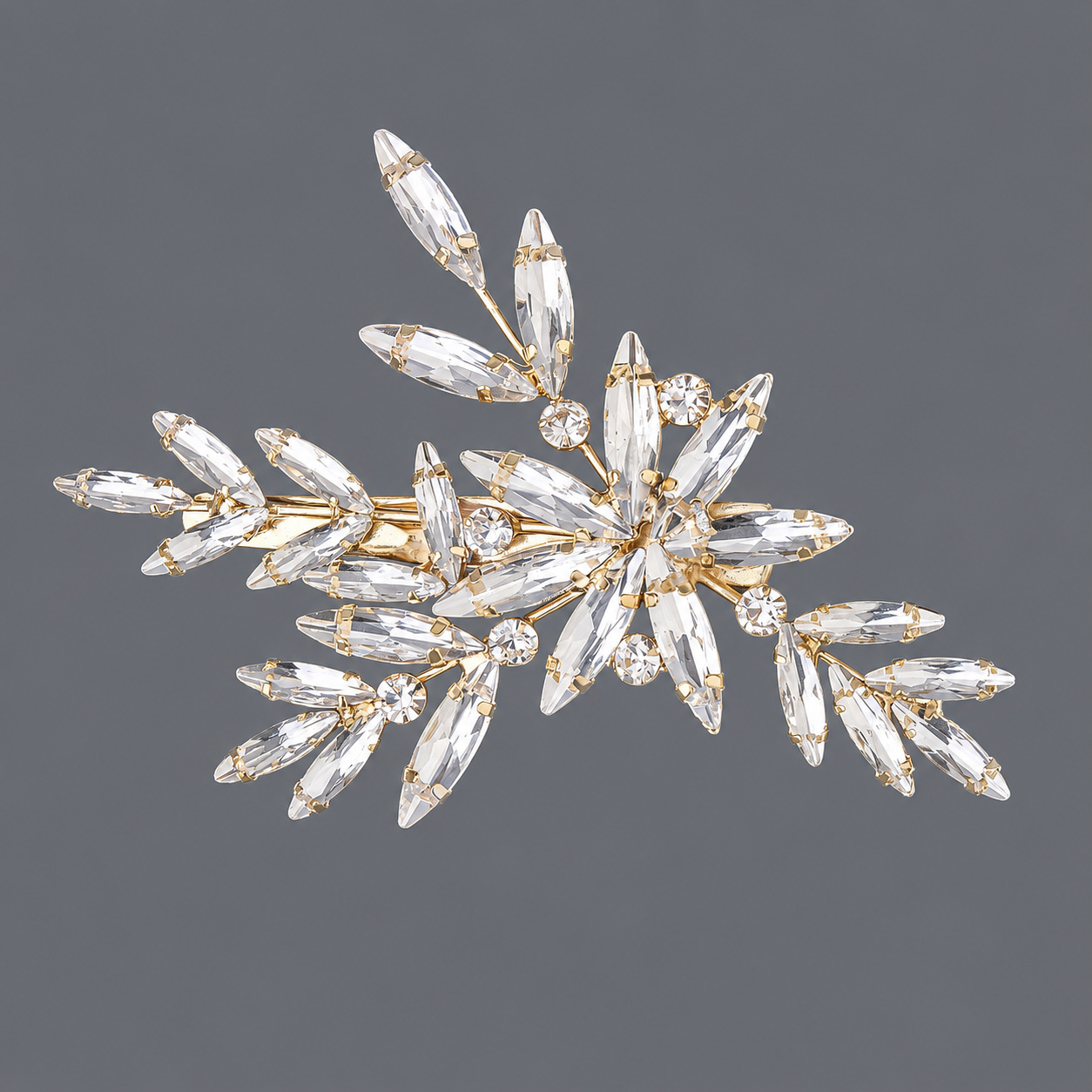 Horquilla de zirconio de lujo ligero europeo y americano con incrustaciones de diamantes, pinza de pelo de alta gama para mujer, suministro mayorista transfronterizo directo de fábrica.