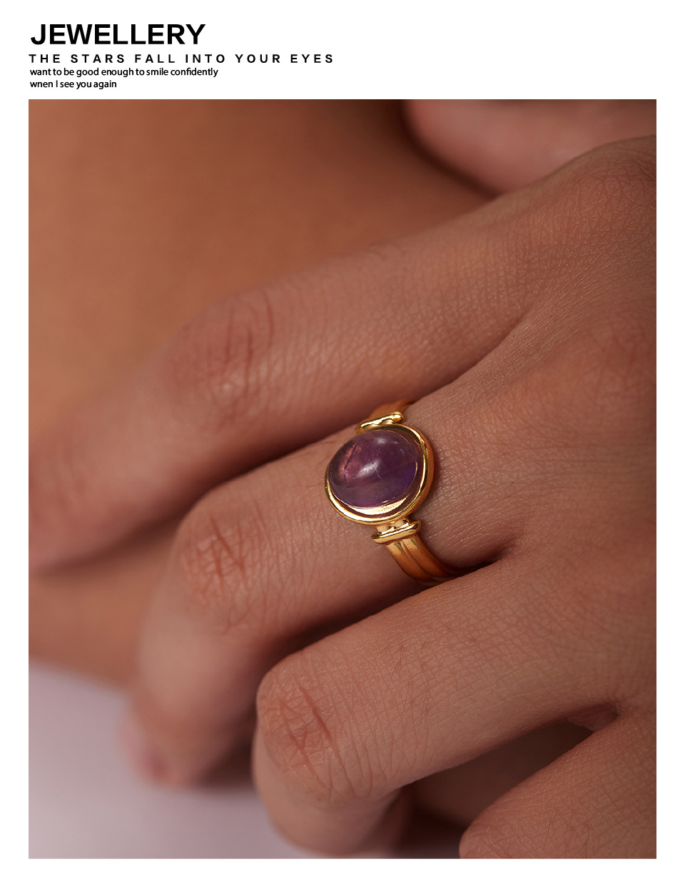 18K Real Gold Plated Plating Material Artificial Gemstones Inlay Material Wholesale Jewelry French Style Oval 304 Stainless Steel Artificial Gemstones PVD Coated Inlay Open Ring