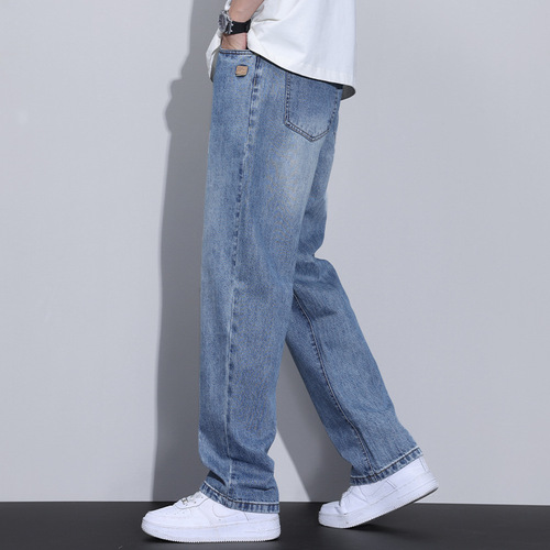 Wide-leg jeans for men, trendy season new arrival straight-leg loose pants 2025 new retro fashion brand casual pants for men