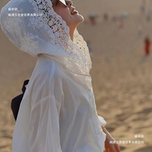 洋气高端别致衬衣2025新款秋季蕾丝镂空连帽设计感衬衫防晒薄外套