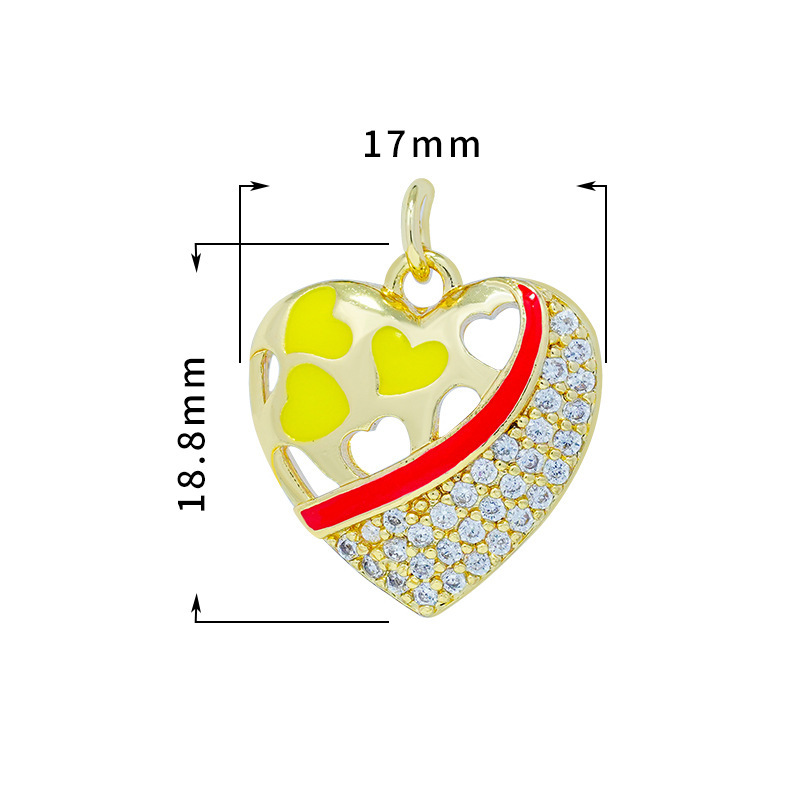 5g Weight Pendant Jewelry Making Type 17*18.8mm Jewelry Making Size Zircon Inlay Material DIY Jewelry Accessories Classification 1 Piece Quantity Copper Material Heart Shape Pattern Plating Design Simple Style Style 1 Piece 17*18.8mm Copper Zircon Heart Shape Pendant 1