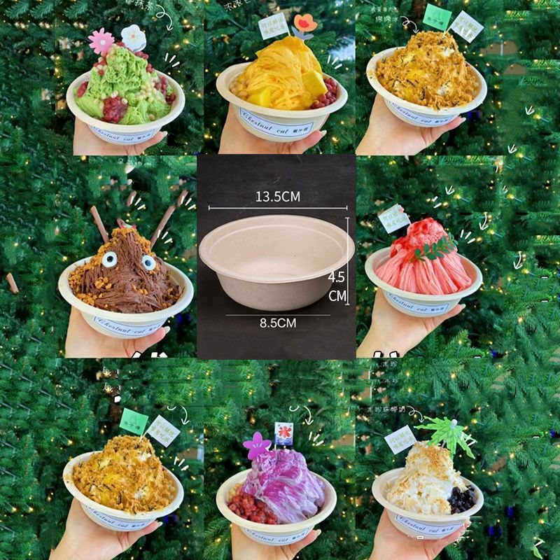 竹かご、豆腐、竹かご、耳なし竹製品、氷竹筒、竹ボウル、ミルクティーカップとボウルセット、ネット有名人のアイスクリームスムージー|undefined
