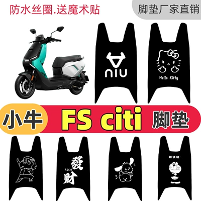 Pure Black Calf Leather Fs Citi Special Floor Mats, Silk Loop Floor Mats, Fs Citi Decorative Floor Mats, Wear-Resistant, Non-Slip, Waterproof