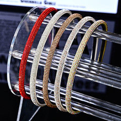 2024新款韓版細邊閃閃水鑽發箍女高級感高檔時尚百搭洗臉壓發頭箍