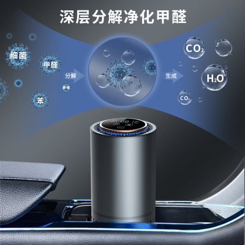 Factory-direct NobiQ in-car smoke and dust removal negative ion air purifier with desktop UV sterilization and disinfection function