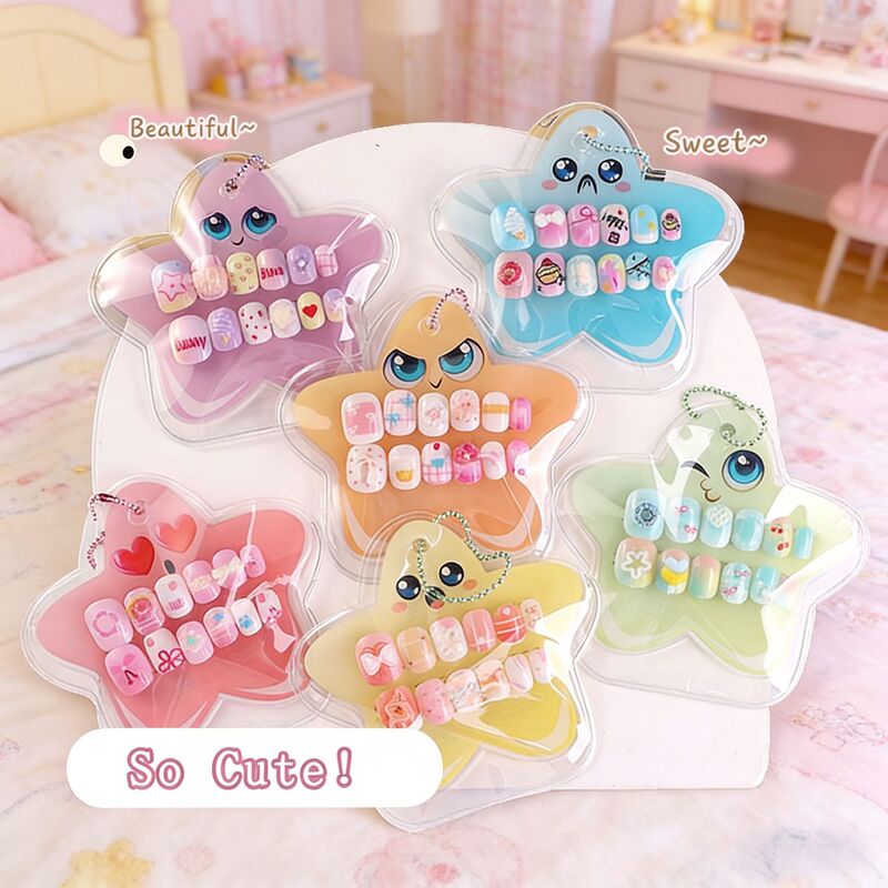 Children's Nail Art Wearable Nail Pieces, Sweet and Cute Cartoon Wearable Nails, Handmade Wearable Nail Art Nail Stickers