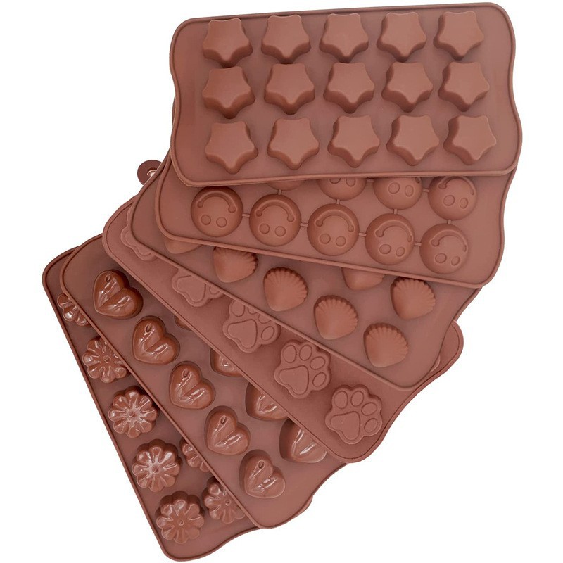 Molde de silicona de grado alimenticio para chocolate, bandeja de hielo con forma de corazón para dulces, molde para hornear pasteles, pudín y fondant