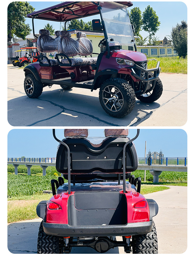 Golf Cart Vacation Hotel B&B Golf Course Scenic Spot Tourist Shuttle Bus with Two Rows of 4 Seats Electric Sightseeing Car