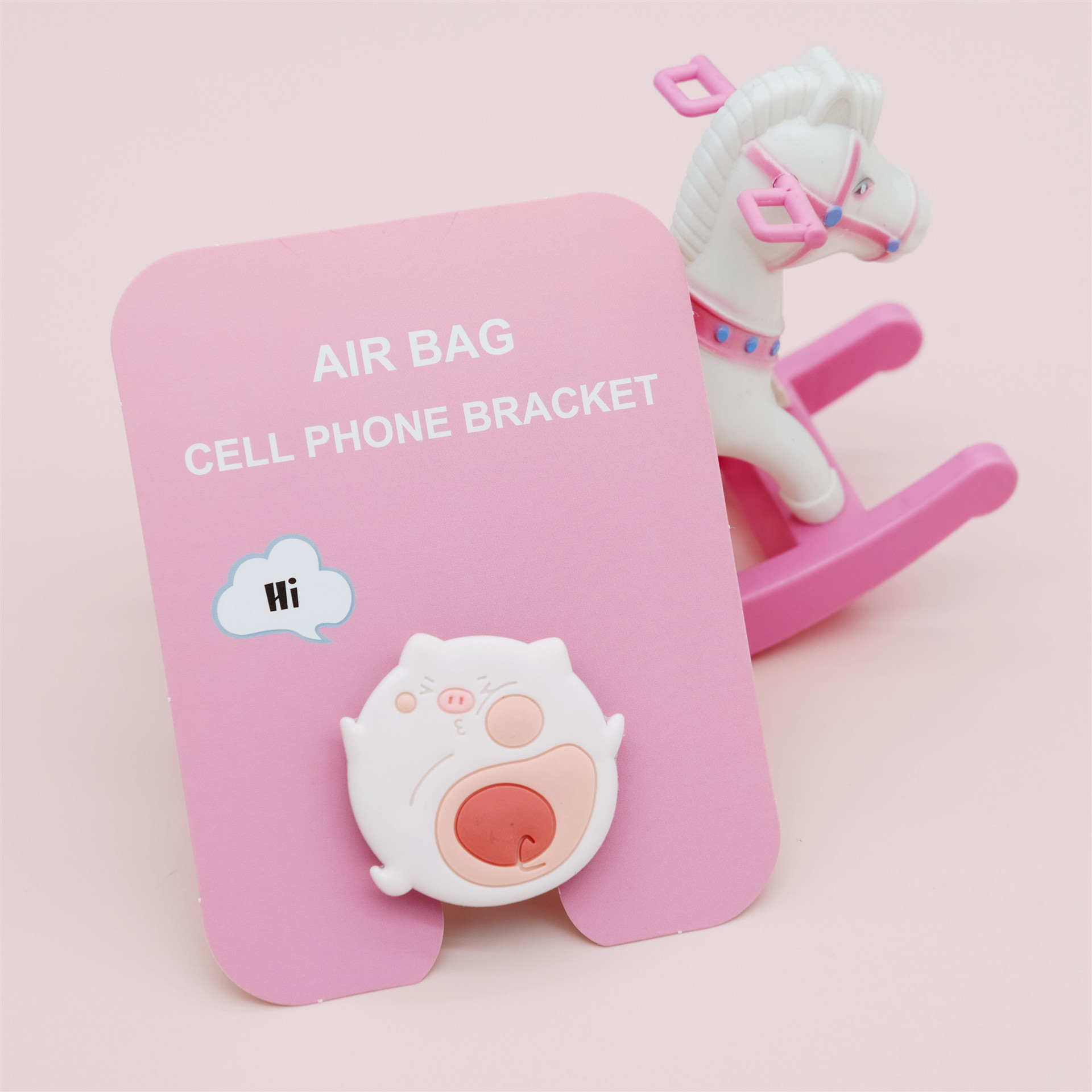 Airbag de dibujos animados soporte de teléfono móvil retráctil creativo personalizado escritorio plegable adhesivo perezoso soporte pequeño multifuncional