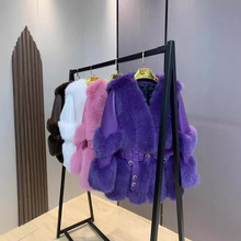 仿狐狸毛皮草24冬季新款中长款夹棉加厚保暖收腰显瘦毛毛衣整皮