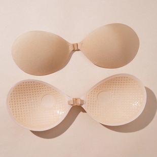 Leopard Print Round Cup Thin Breathable Push-up Front Buckle Anti-expansion bra Silicone Invisible Underwear Chest Sticker Breast Sticker Bra Factory
