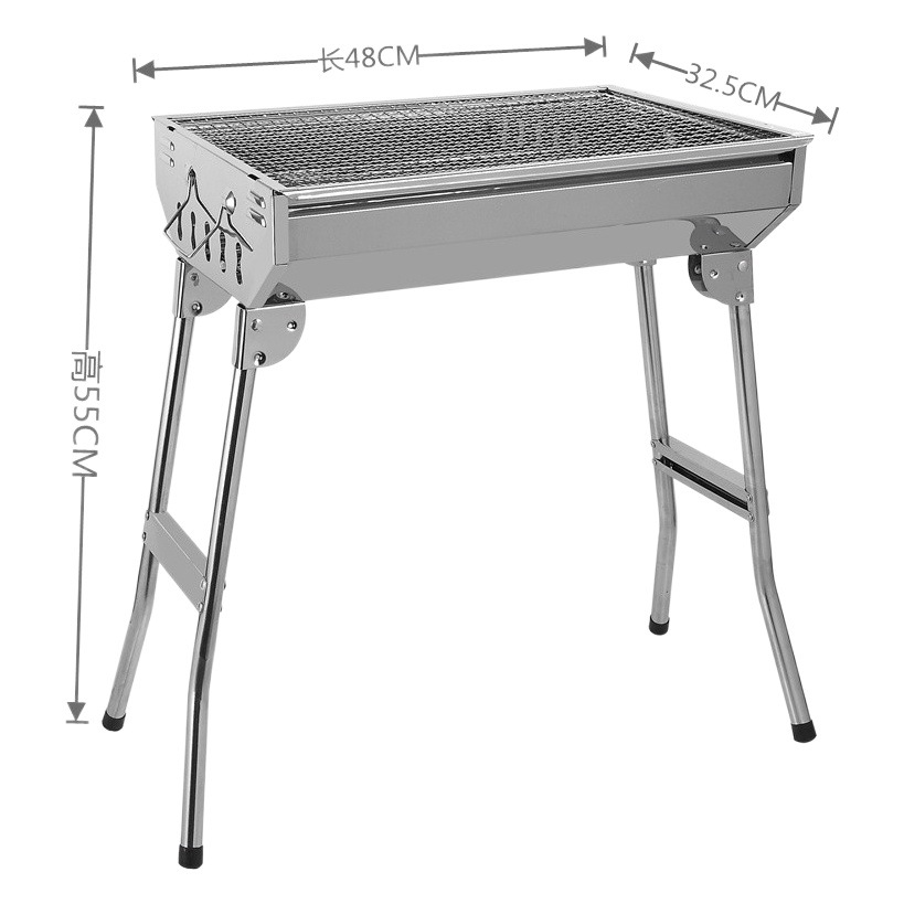 Horno de barbacoa portátil plegable de acero inoxidable grueso mediano horno de barbacoa para el hogar al aire libre suministros de barbacoa barbacoa image 1