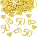 派对主题装饰25周年银色婚礼50周年金色婚礼双面闪粉桌面装饰