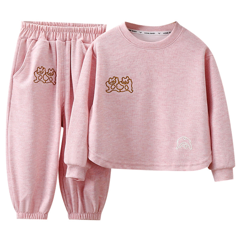 Trajes infantiles de otoño nuevas niñas vestidos de otoño en línea de deportes de ocio de dos piezas ropa infantil al por mayor