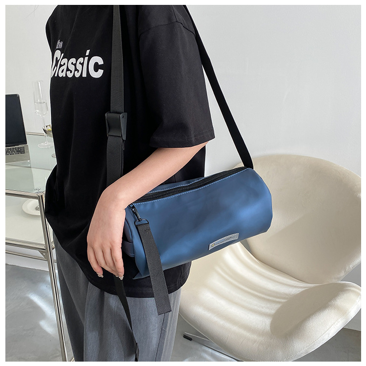 Cylindrical bag, women's bag, new trendy, lightweight, sports and leisure crossbody bag, large capacity shoulder bag_voghion.com