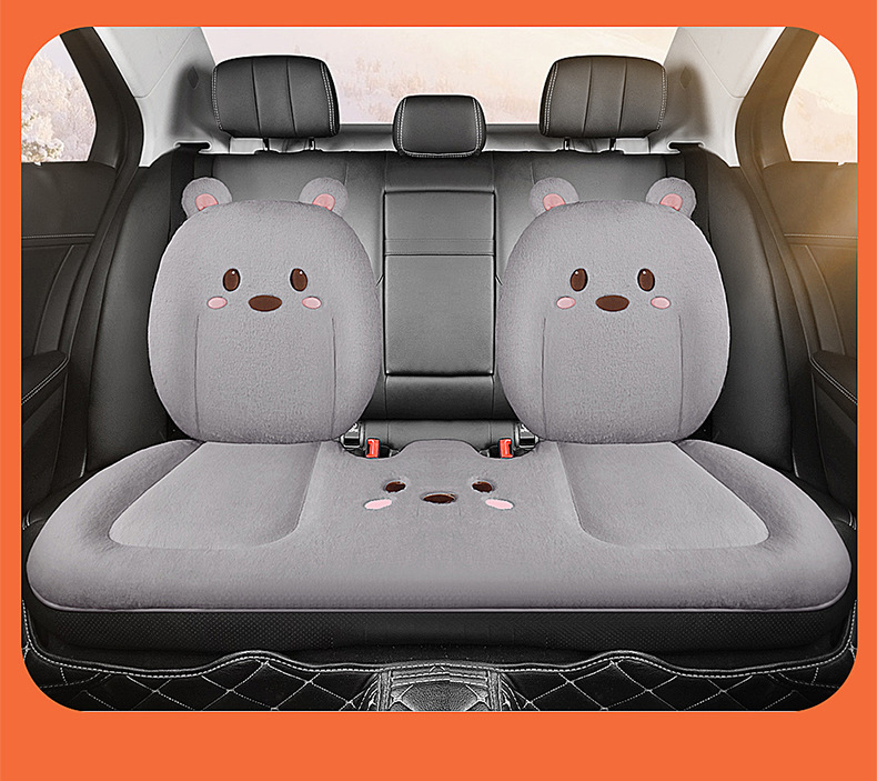 Thickened Car Seat Cushion Winter Short Rabbit Plush Warm Universal Seat Cover