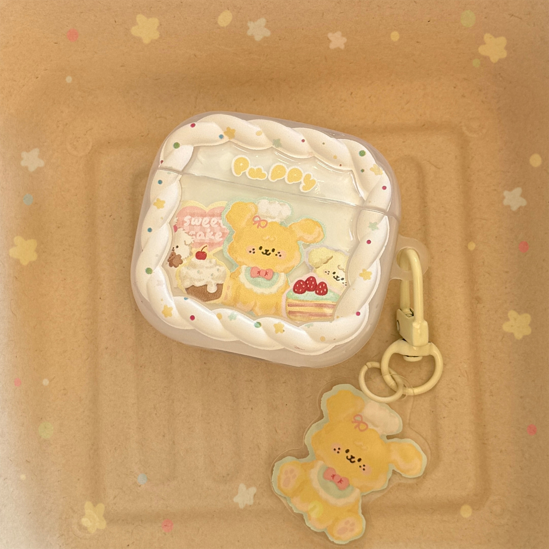 Postre perrito con colgante para Apple Airpods Pro2 cubierta 1 / 2 cubierta de auriculares bluetooth 3 generación esmerilado 4