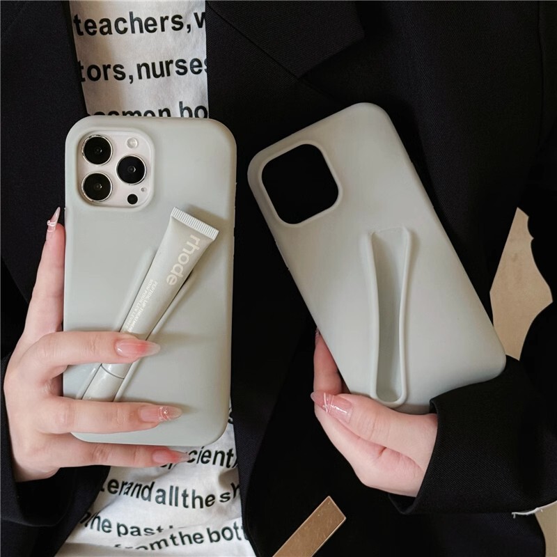 Hailey's Same Style Storage Case for Lip Gloss and Lip Glaze, Suitable for Apple 17 Phone Case, 16 Pro Max, New iPhone 15 Silicone