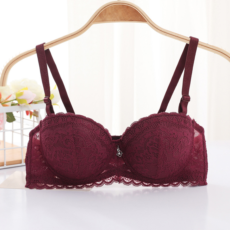 Shantou spot sujetador encaje 1/2 media taza tipo ajuste superior correa de hombro extraíble tubo superior ropa interior sujetador femenino image 10