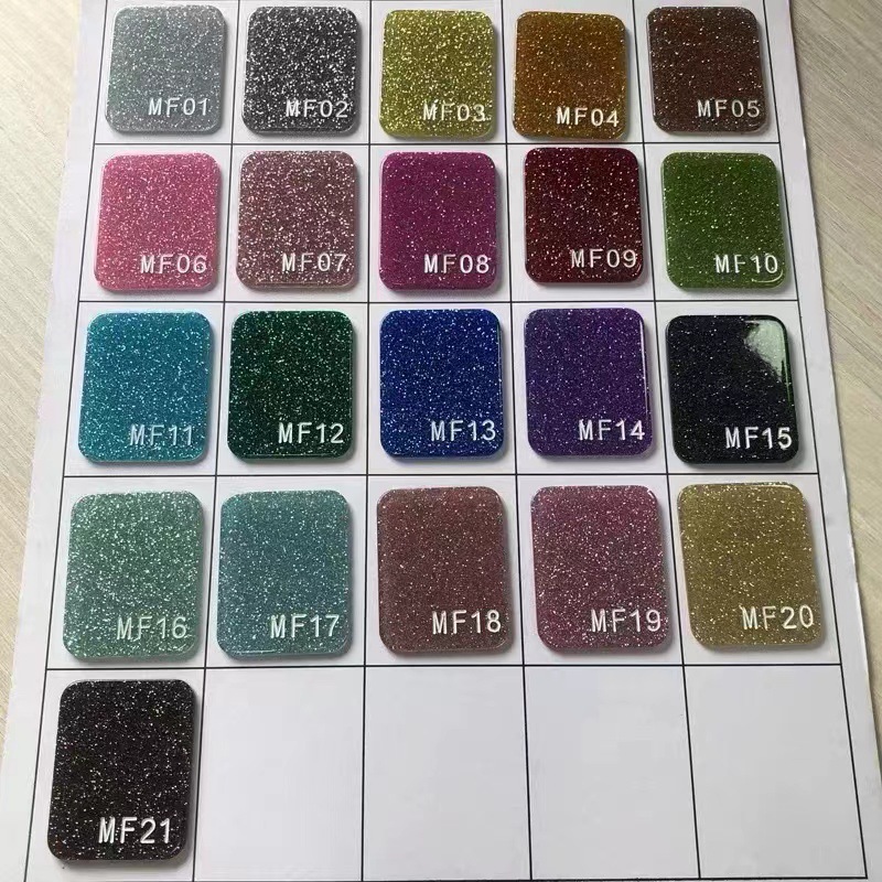 亚克力板闪葱板特殊PMMA金葱有机玻璃板十色葱粉闪粉加工激光雕刻