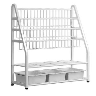 Movable Children's Bookshelf Picture Book Storage Reading Rack Large Capacity Multi-Layer Floor-Standing Magazine and Book Storage Bookshelf