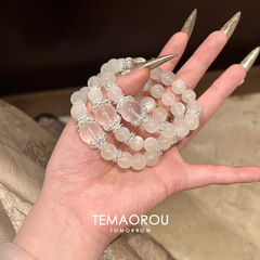 優しく涼しい白い月光ブレスレット、軽くて豪華で絶妙な模造天然白い月光クリスタルブレスレット、ガールフレンドや親友へのギフトとして