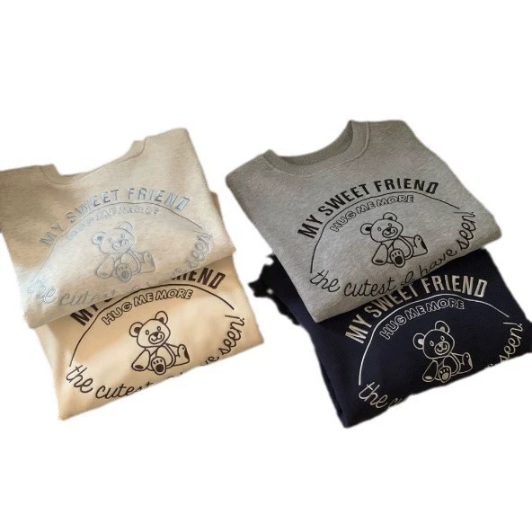 Quality warm warm sweatshirt, cartoon long-sleeve, oversize