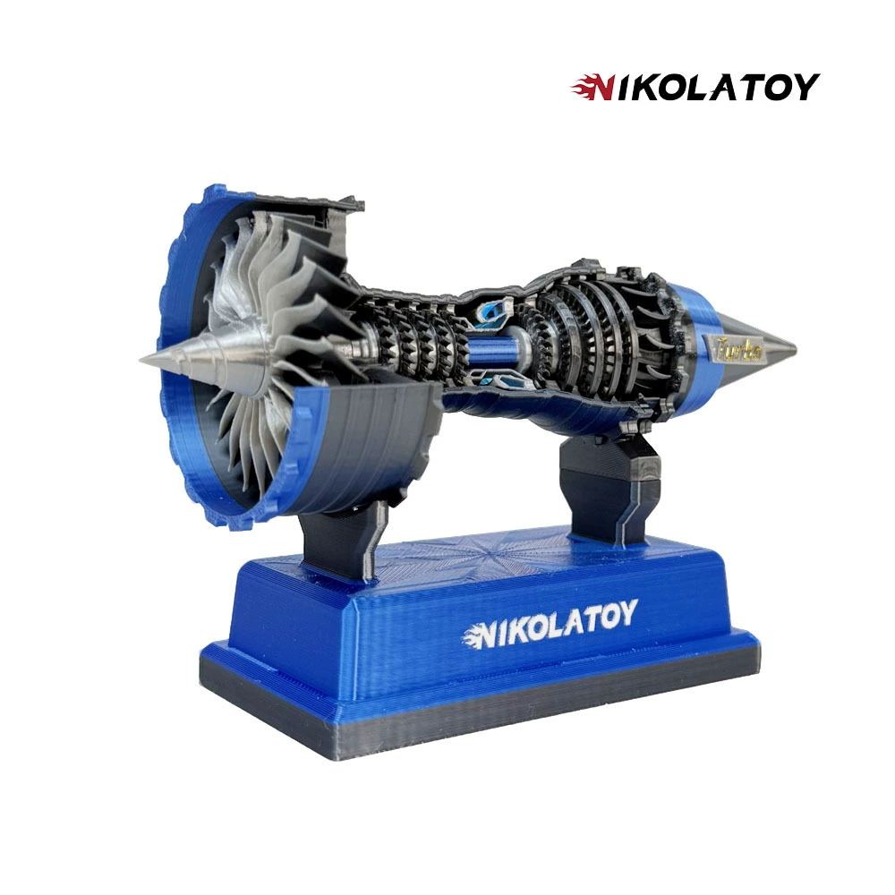 NIKOLATOY Aviation Engine Mini Model Trent900 aircraft turbofan engine model can be started