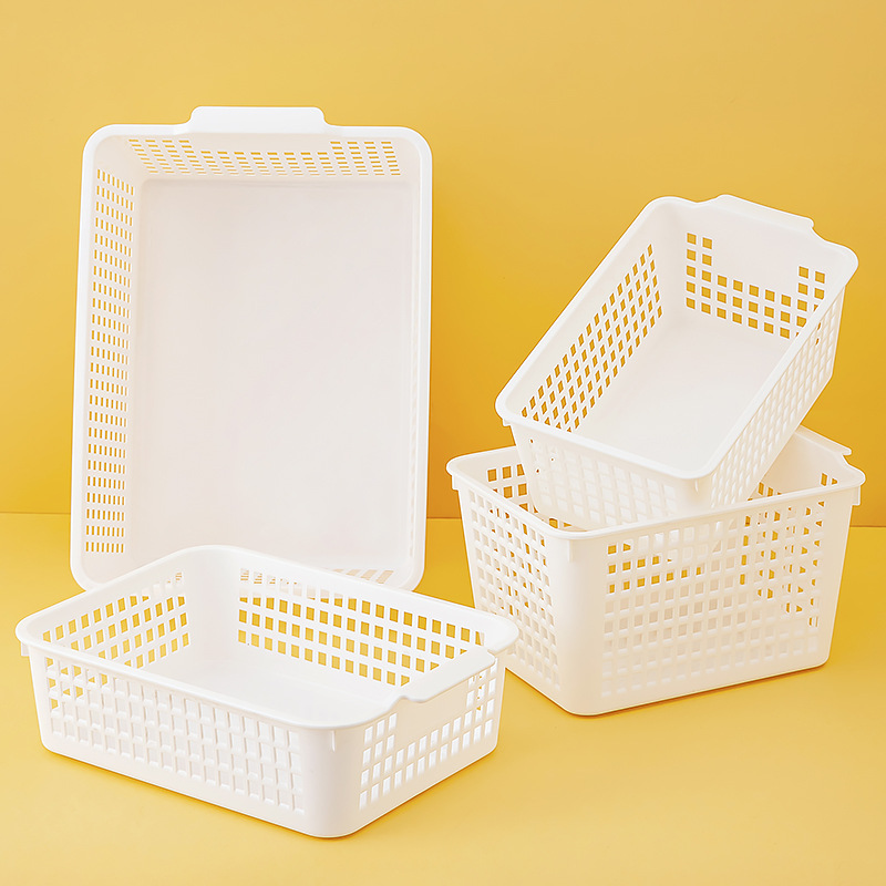Snack and Miscellaneous Storage Basket, Household Plastic Storage Basket, Kitchen Cabinet Storage Box, Dormitory Wardrobe Clothes Organizing Box